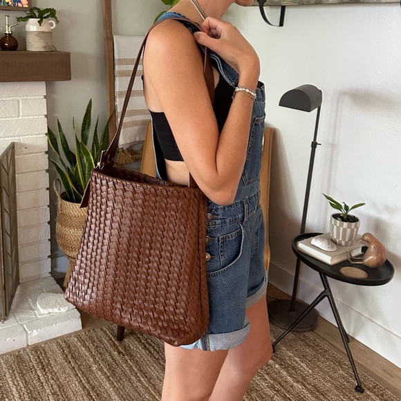 a new day Handbags - a new day Woven Shoulder Tote Bag - Brown